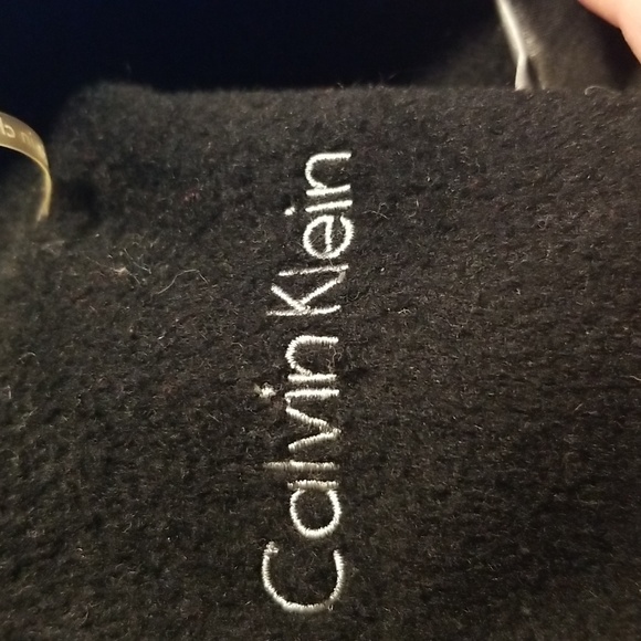 Calvin Klein SIZE 14 Black Wool CASHMERE Pea Jacket Coat - Picture 5 of 7